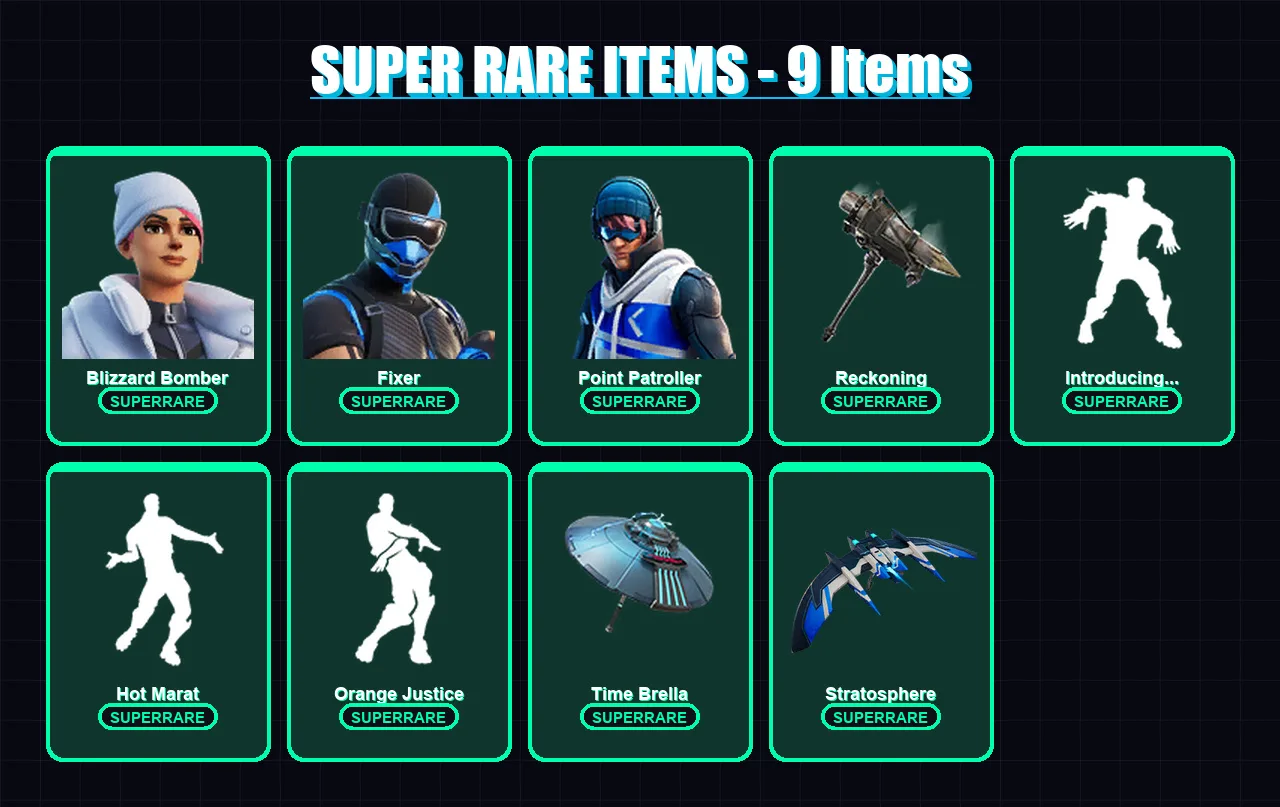 [PS4/PS5/XBOX/PC] | Blizzard Bomber | Fixer | Point Patroller | Carbide | Drift | 47 skin | 41 pickaxe | 56 emote | 53 glider | Lv756