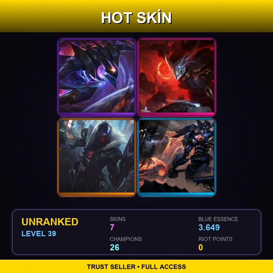 EUNE | Lv39 | Unranked | 7 Skin | 26 Champ — LoL account