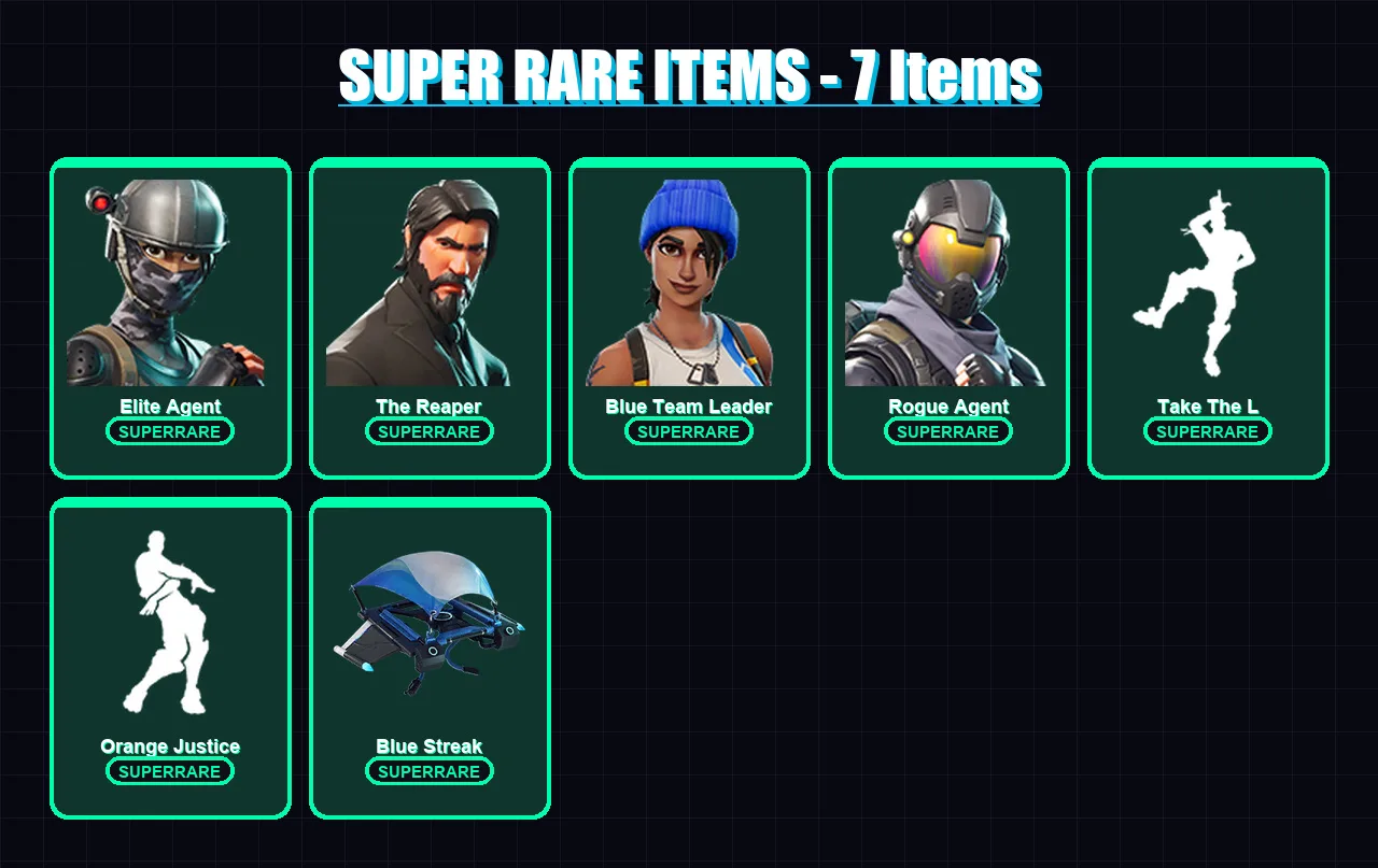 [PS4/PS5/XBOX/PC] | Elite Agent | The Reaper | Blue Team Leader | Rogue Agent | Valor | 30 skin | 30 pickaxe | 29 emote | 24 glider | Lv224 — Fortnite account