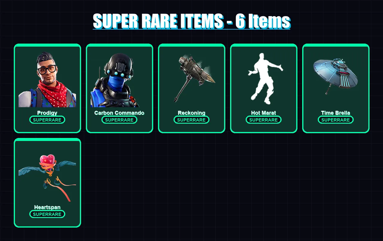 [PC/XBOX/PSN] | Prodigy | Calamity | Dire | Lynx | Carbon Commando | 120 skin | 152 pickaxe | 104 emote | 112 glider | Lv1828