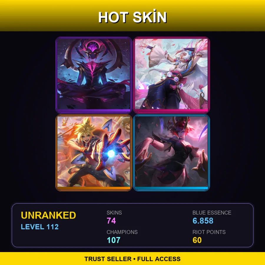 EUW | Lv112 | Unranked | 74 Skin | 107 Champ