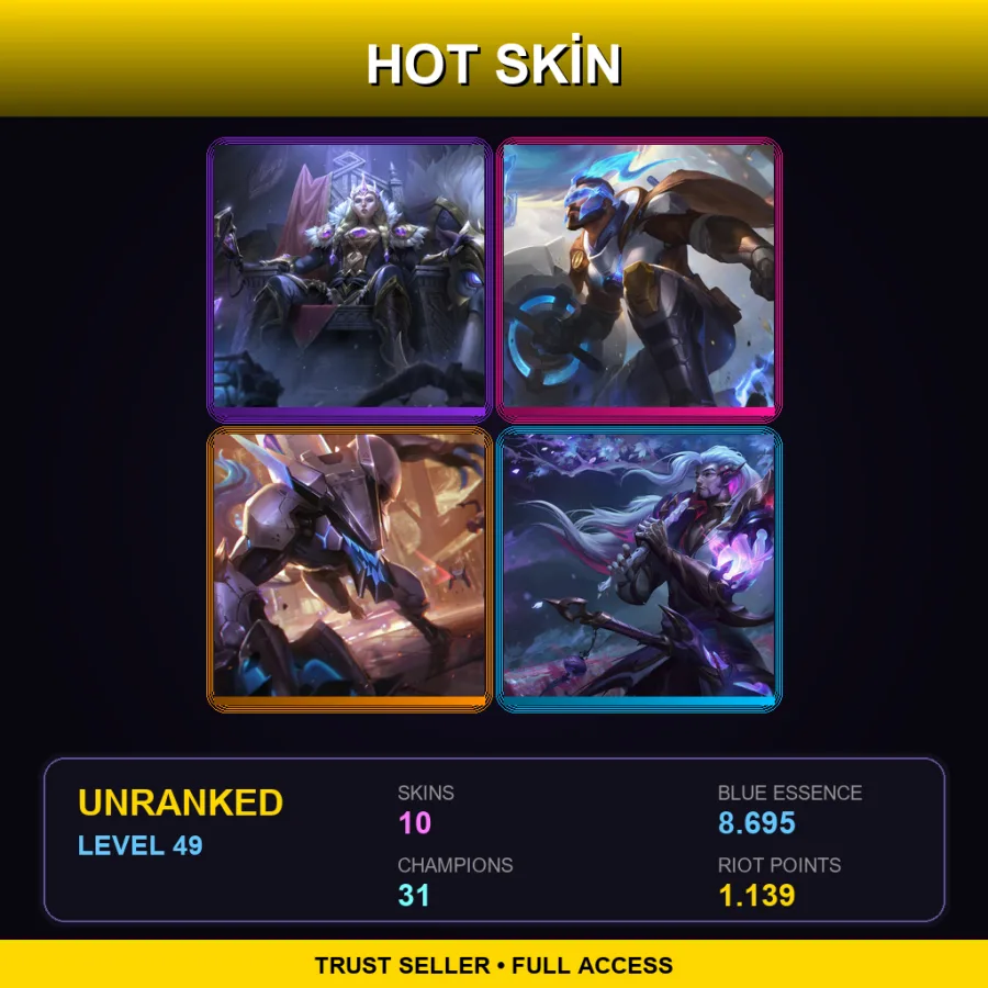 NA | Lv49 | Unranked | 10 Skin | 31 Champ