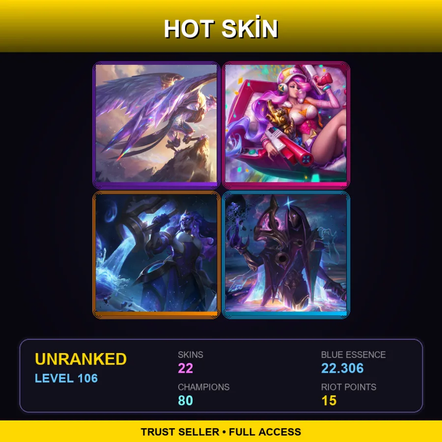 LAS | Lv106 | Unranked | 22 Skin | 80 Champ