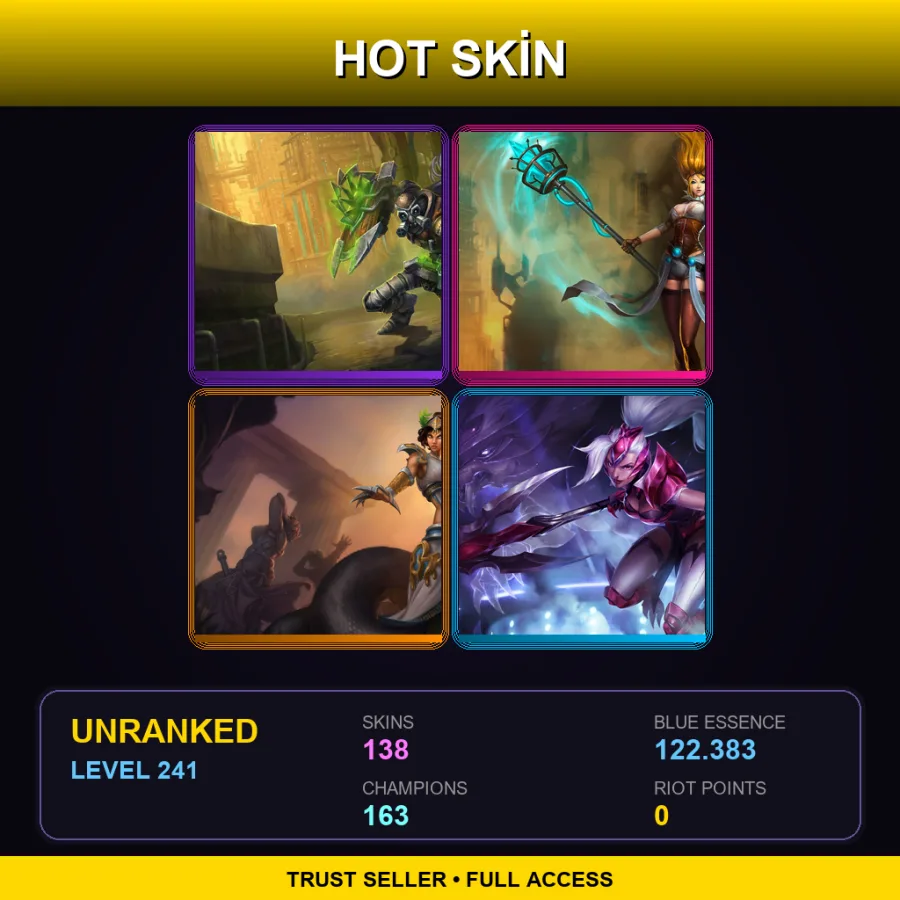 NA | Lv241 | Unranked | 138 Skin | 163 Champ