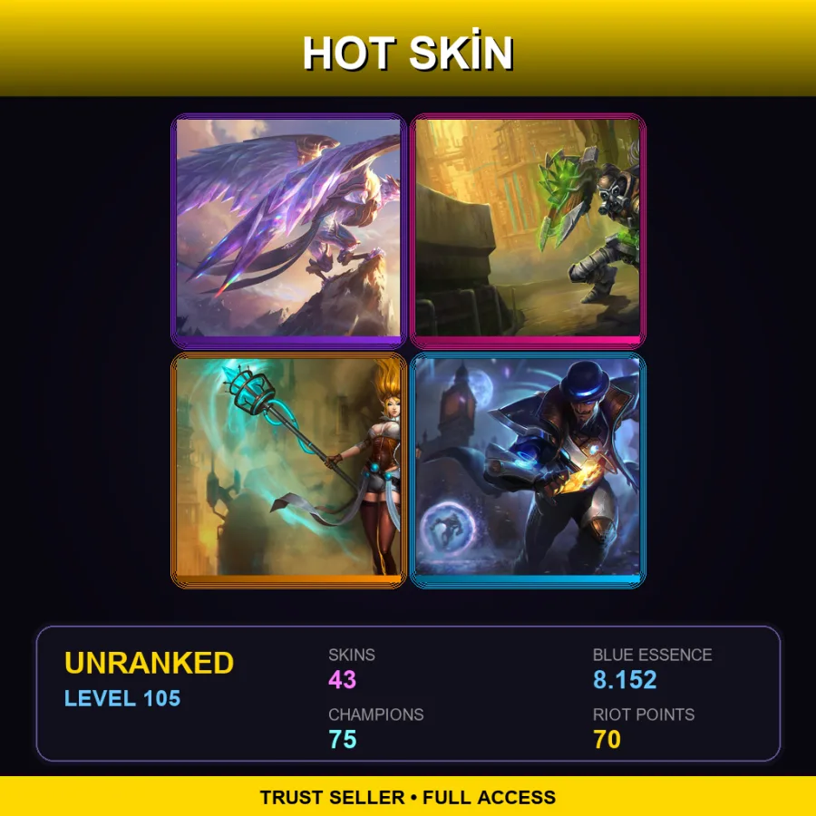 EUW | Lv105 | Unranked | 43 Skin | 75 Champ