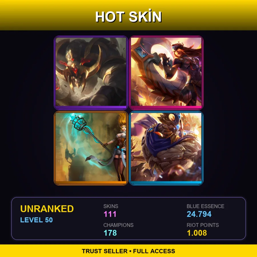 EUW | Lv50 | Unranked | 111 Skin | 178 Champ