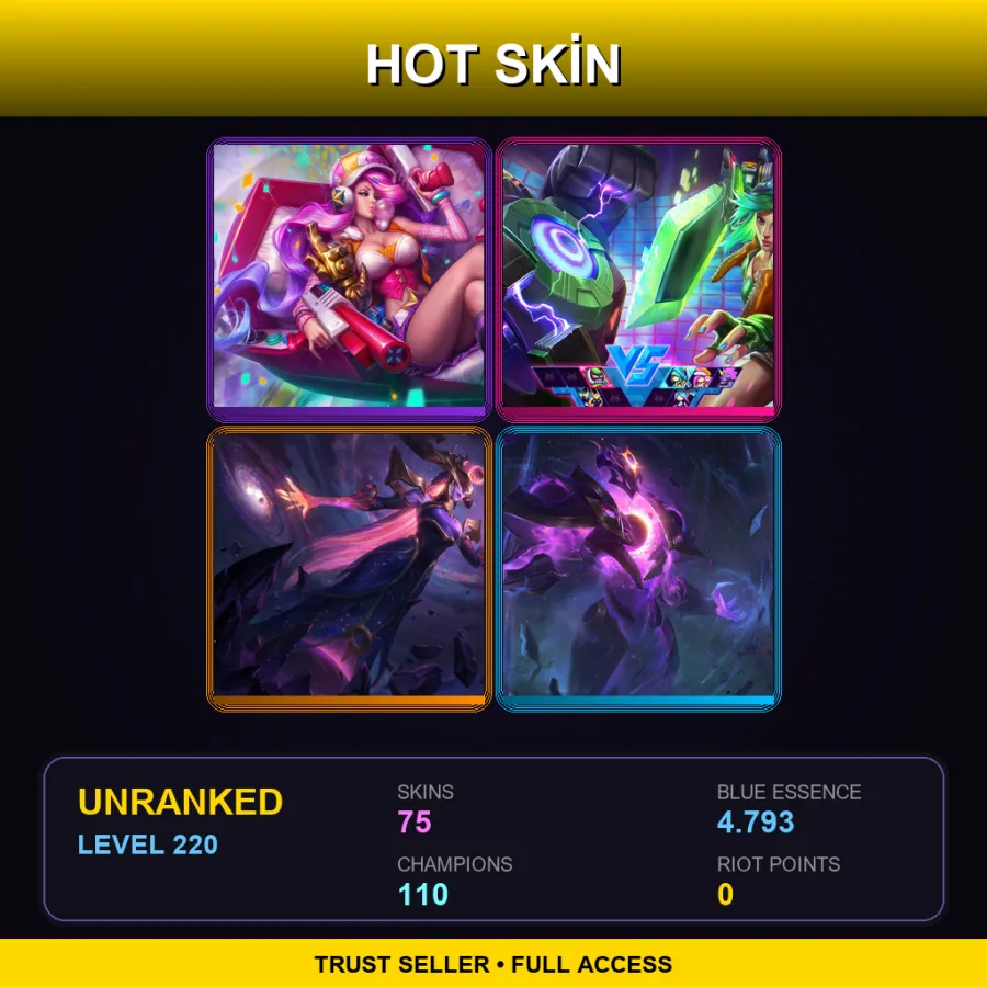 EUW | Lv220 | Unranked | 75 Skin | 110 Champ