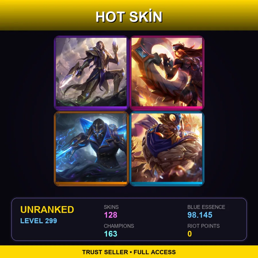 VN | Lv299 | Unranked | 128 Skin | 163 Champ