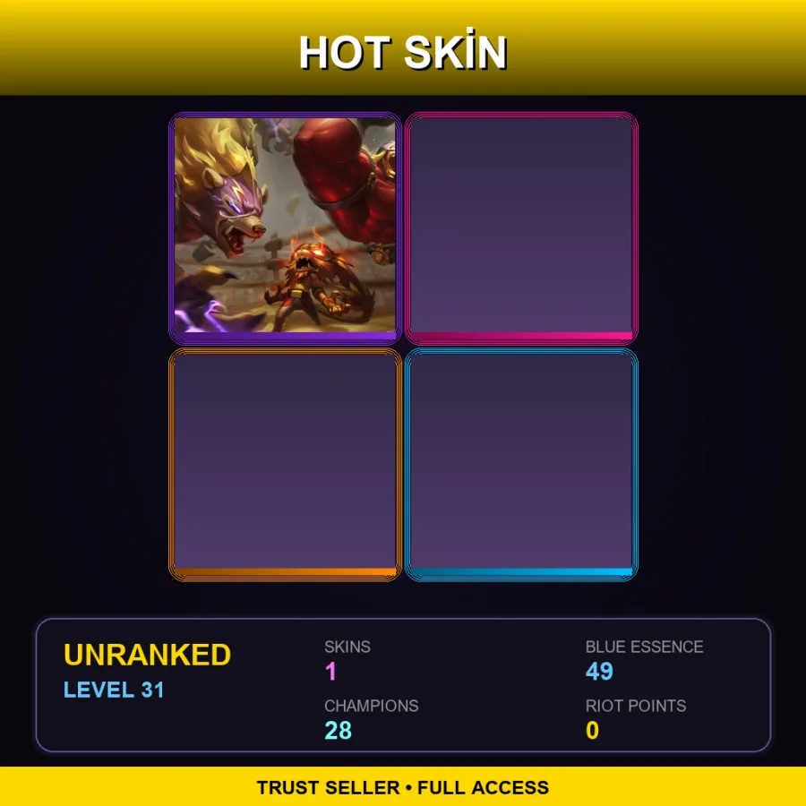EUW | Lv31 | Unranked | 1 Skin | 28 Champ