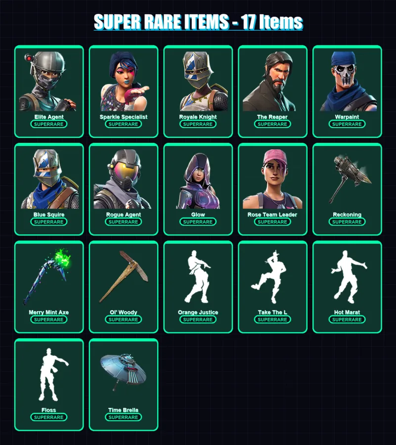[PC/PSN] | Elite Agent | Sparkle Specialist | Royale Knight | The Reaper | Warpaint | 90 skin | 81 pickaxe | 101 emote | 101 glider | Lv1916