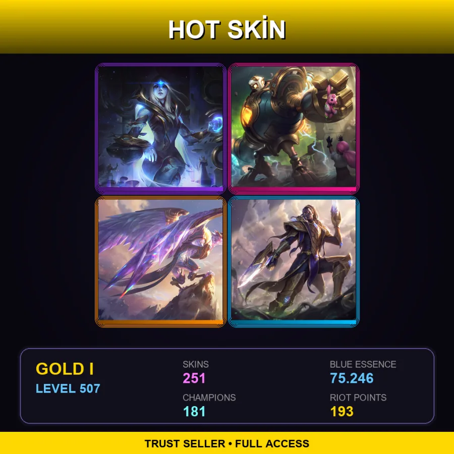 LAS | Lv507 | Gold I | 251 Skin | 181 Champ