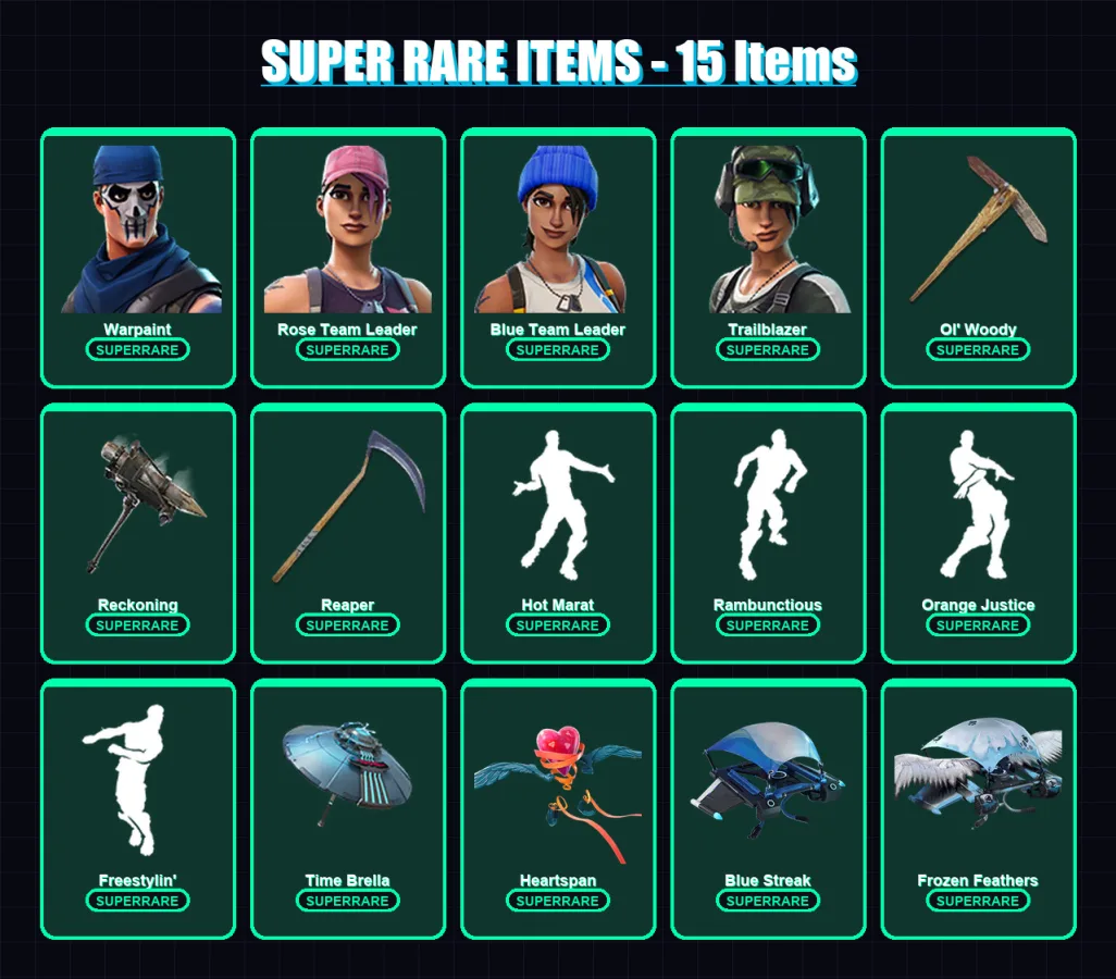 [PC/XBOX/PSN] | Warpaint | Rose Team Leader | Lara Croft | Blue Team Leader | Trailblazer | 160 skin | 163 pickaxe | 136 emote | 137 glider | Lv2001