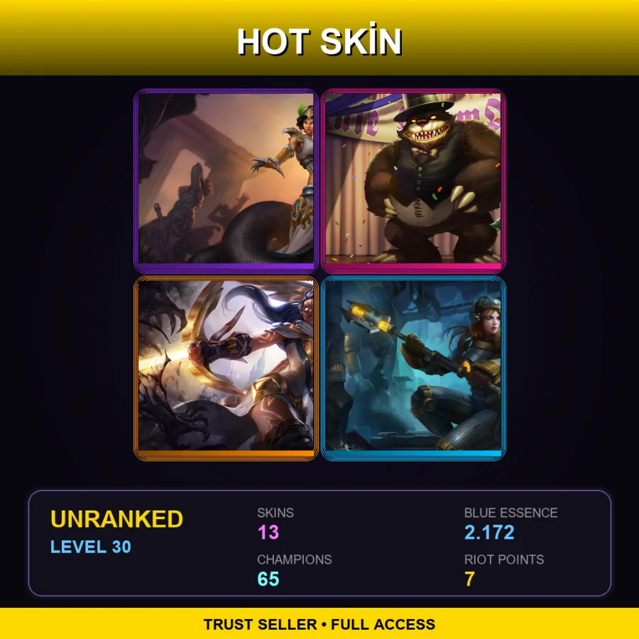 EUNE | Lv30 | Unranked | 13 Skin | 65 Champ