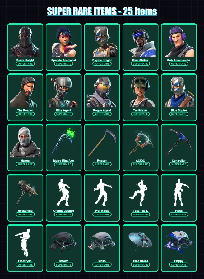 [PS4/PS5/XBOX/PC] | Black Knight | Sparkle Specialist | Royale Knight | 204 skin | Lv4801