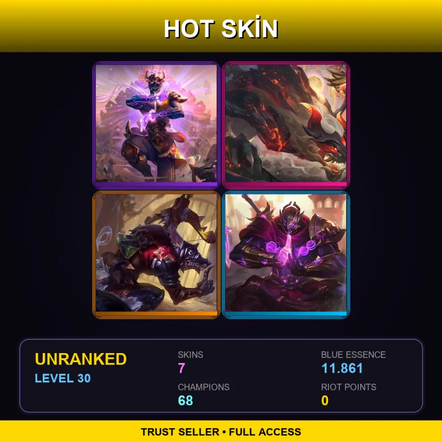 LAN | Lv30 | Unranked | 7 Skin | 68 Champ
