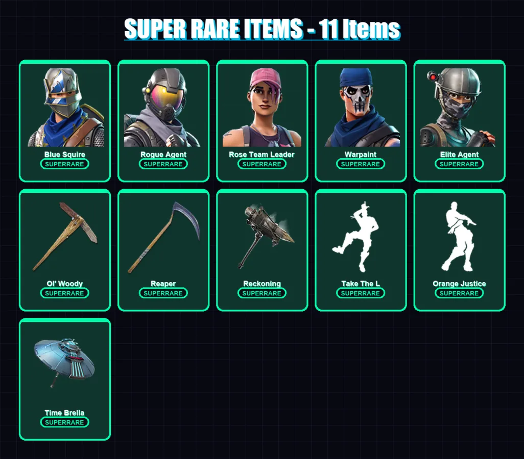 [PC/XBOX/PSN] | Blue Squire | Rogue Agent | Rose Team Leader | Warpaint | Elite Agent | 84 skin | 94 pickaxe | 80 emote | 87 glider | Lv1511