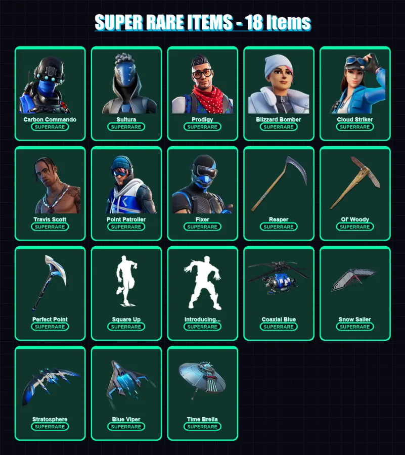 [PC/XBOX/PSN] | Carbon Commando | Sultura | Prodigy | Blizzard Bomber | Cloud Striker | 153 skin | 183 pickaxe | 174 emote | 149 glider | Lv2402