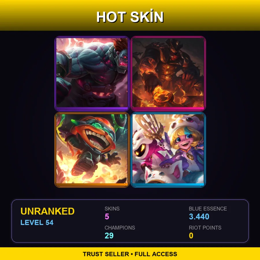 TR | Lv54 | Unranked | 5 Skin | 29 Champ