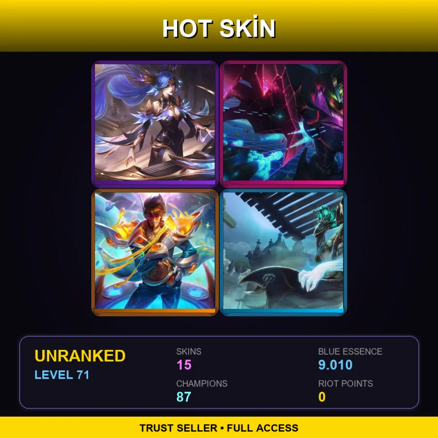 VN | Lv71 | Unranked | 15 Skin | 87 Champ
