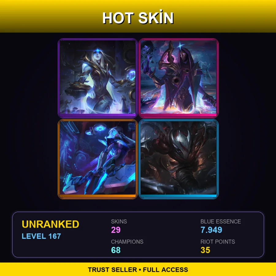 LAN | Lv167 | Unranked | 29 Skin | 68 Champ