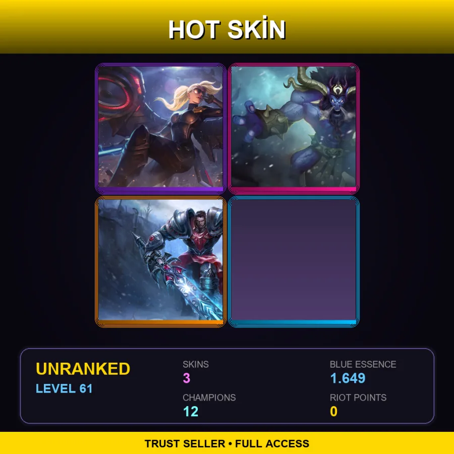 LAN | Lv61 | Unranked | 3 Skin | 12 Champ