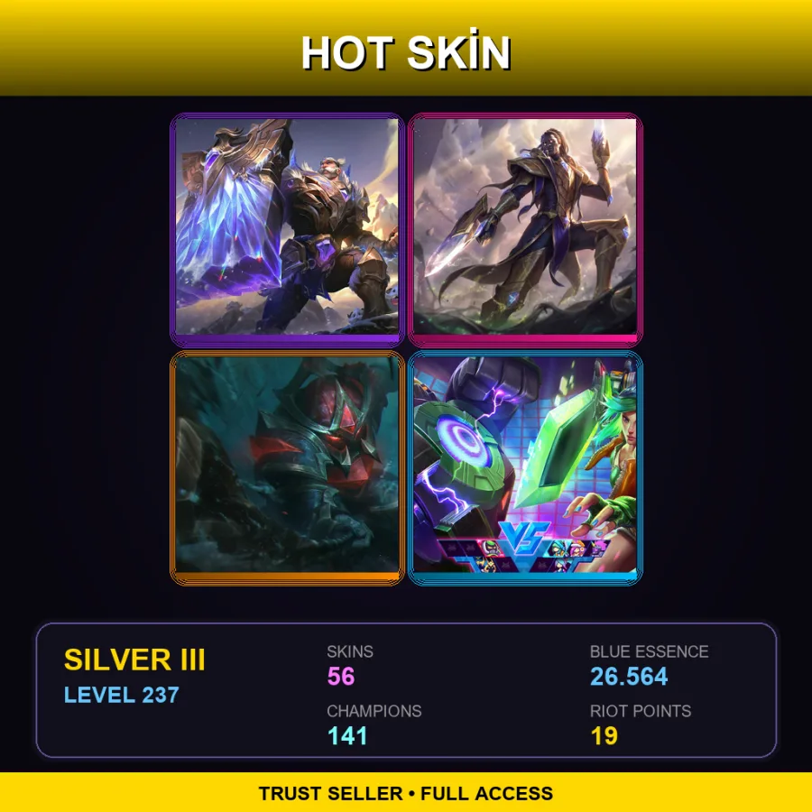 EUNE | Lv237 | Silver III | 56 Skin | 141 Champ with Irelia