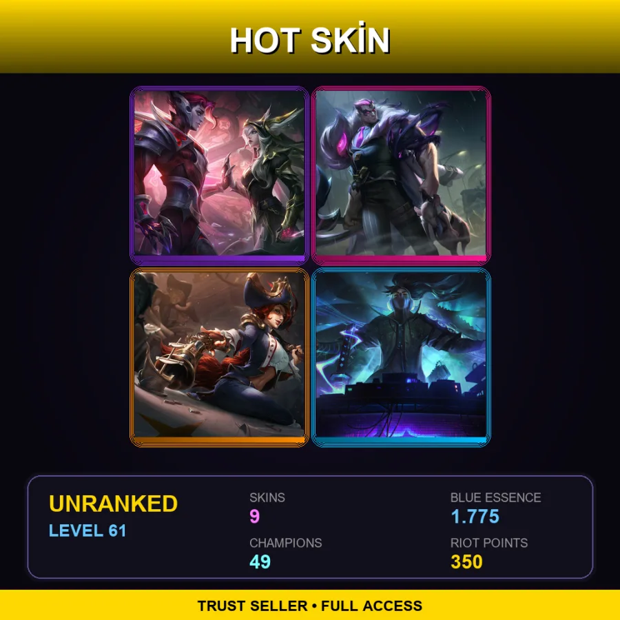 LAN | Lv61 | Unranked | 9 Skin | 49 Champ