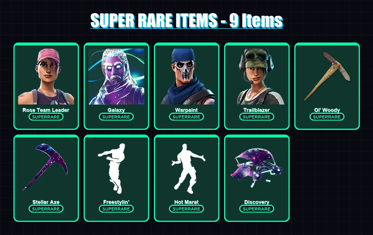 [PC/XBOX/PSN] | Rose Team Leader | Galaxy | Warpaint | Trailblazer | Zenith | 22 skin | 27 pickaxe | 30 emote | 40 glider | Lv579 — Fortnite account