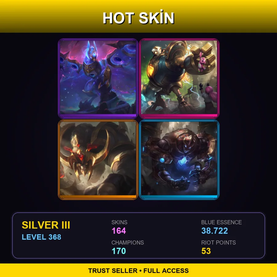 LAS | Lv368 | Silver III | 164 Skin | 170 Champ