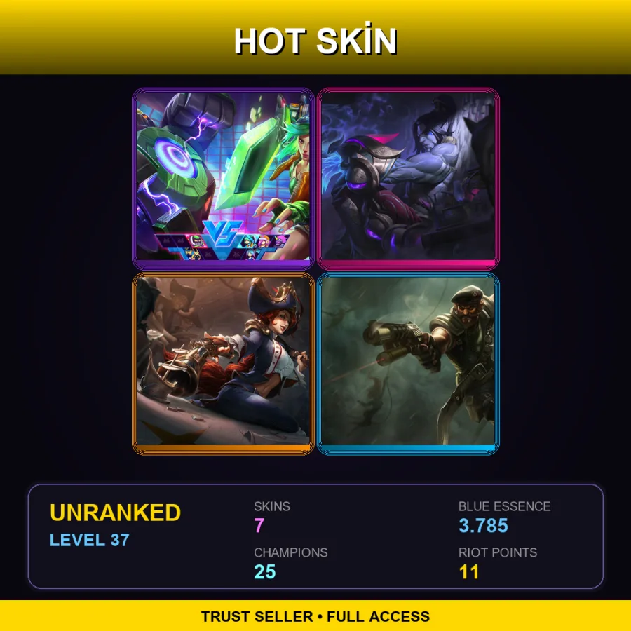 EUW | Lv37 | Unranked | 7 Skin | 25 Champ