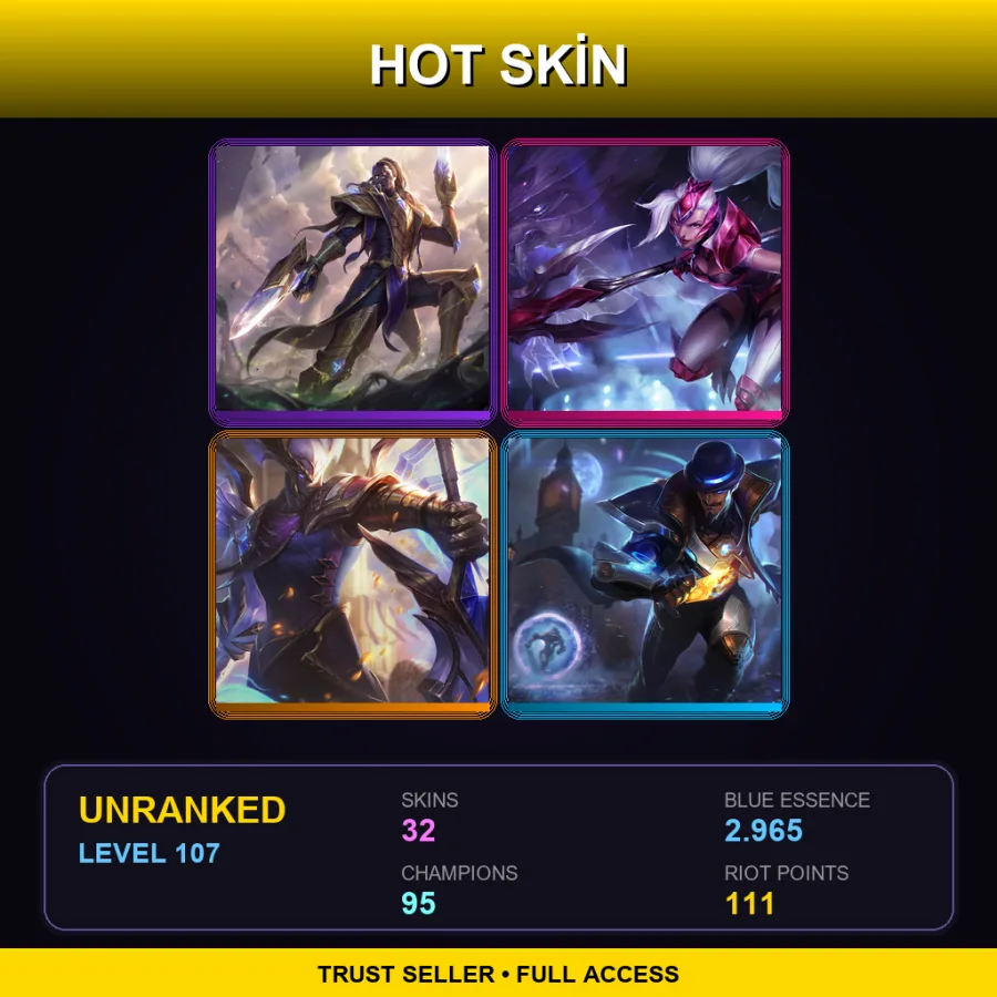 OCE | Lv107 | Unranked | 32 Skin | 95 Champ