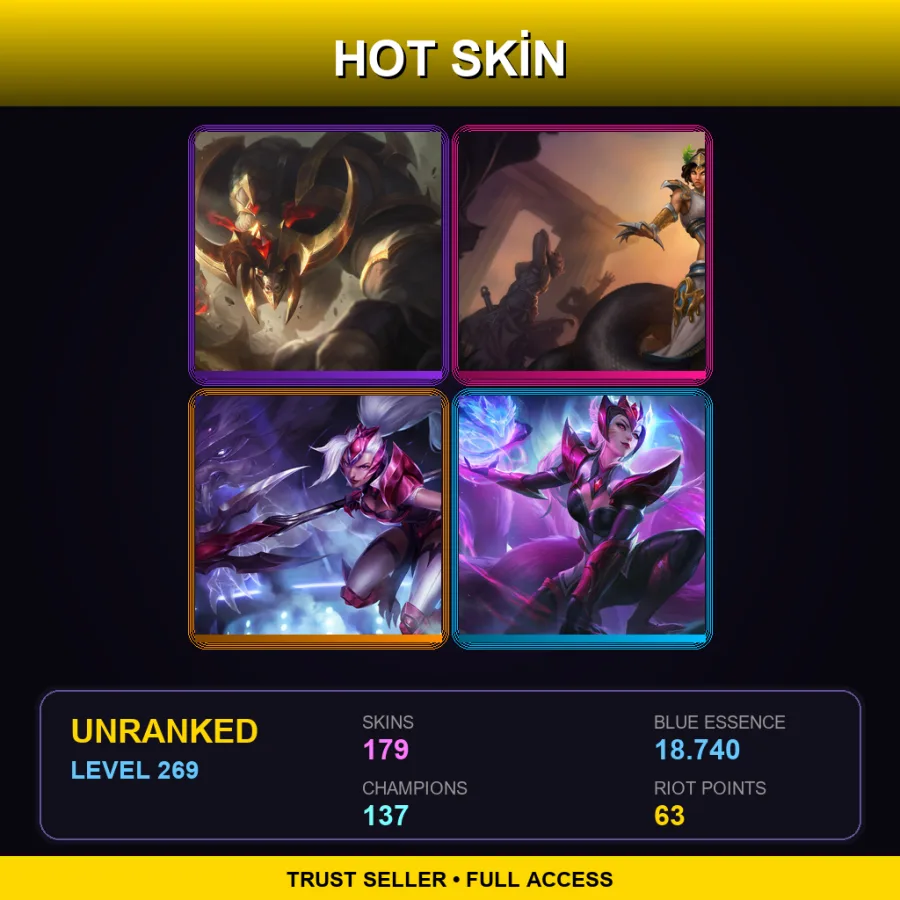 EUW | Lv269 | Unranked | 179 Skin | 137 Champ