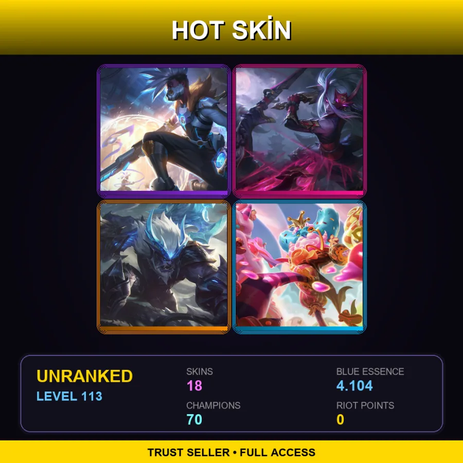 EUNE | Lv113 | Unranked | 18 Skin | 70 Champ — Dragonslayer Trundle