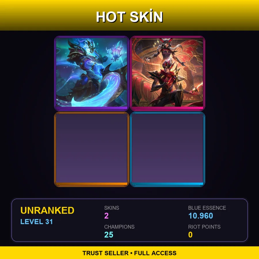 EUW | Lv31 | Unranked | 2 Skin | 25 Champ — LoL account