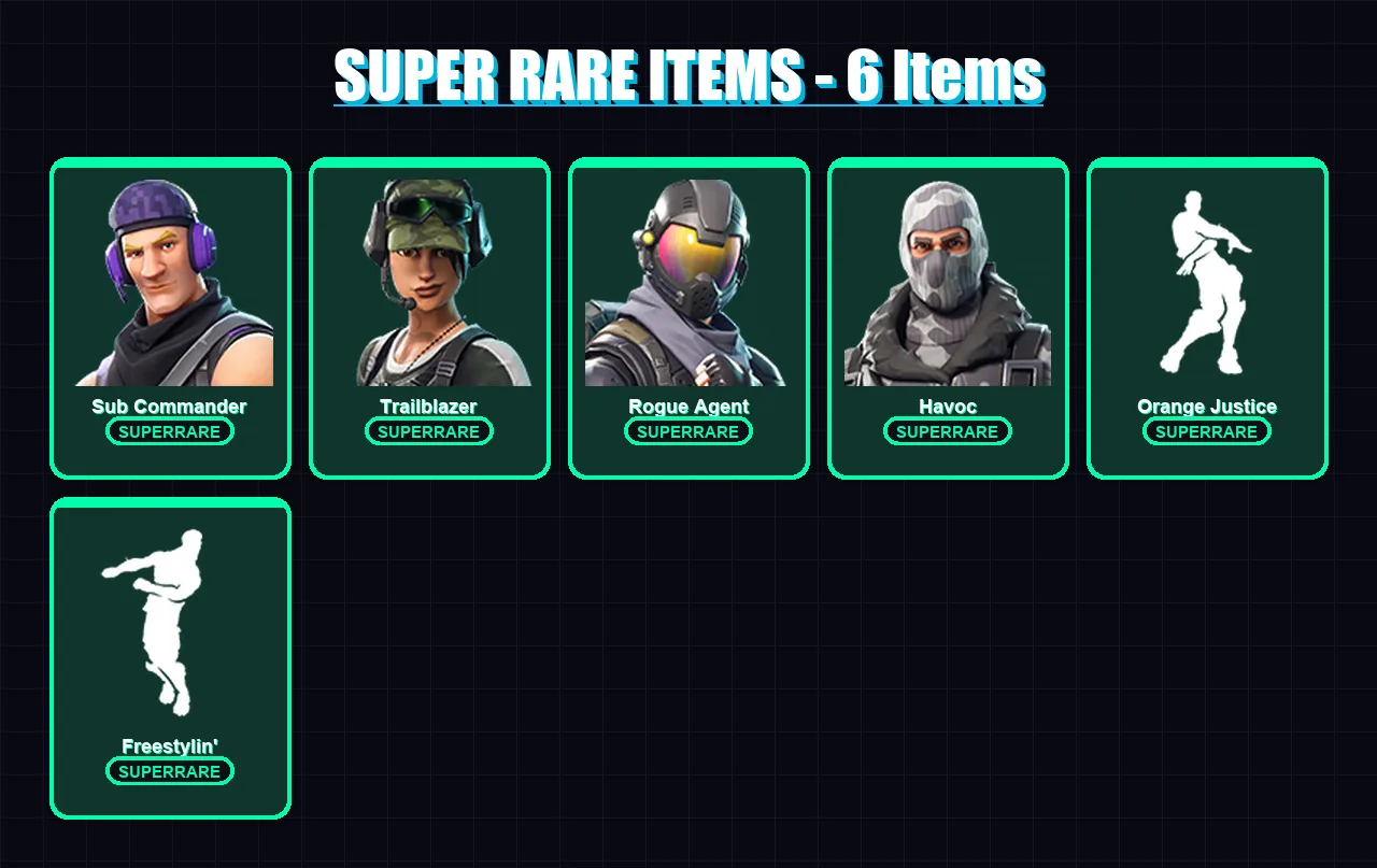 [SWITCH/XBOX/PSN/PC] | Sub Commander | Trailblazer | Rogue Agent | Havoc | Valor | 17 skin | 20 pickaxe | 16 emote | 13 glider | Lv161