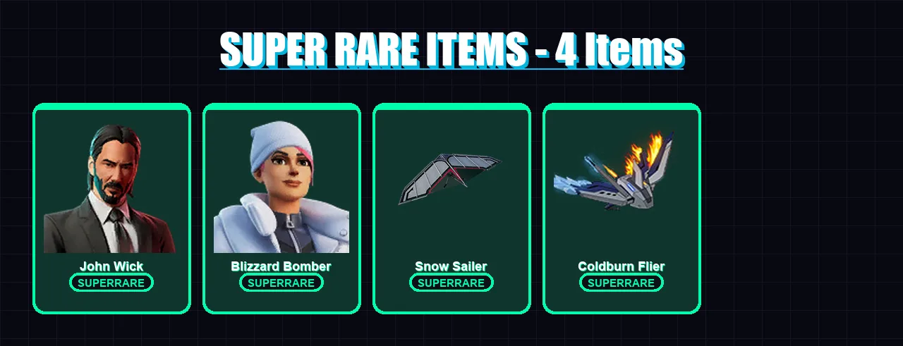[PS4/PS5/XBOX/PC] | John Wick | Blizzard Bomber | Vegeta | Omegarok | Optimus Prime | 79 skin | 109 pickaxe | 101 emote | 74 glider | Lv862