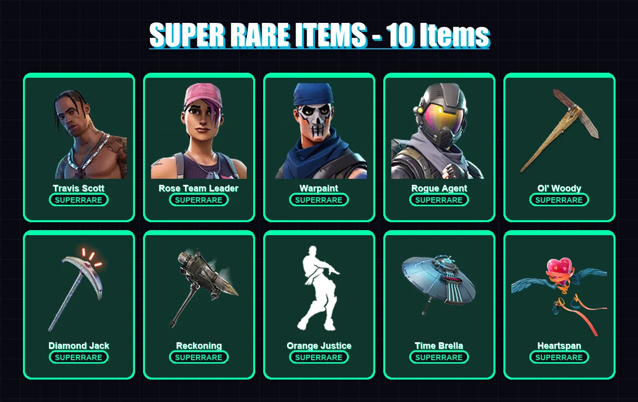 [PC/PSN] | Travis Scott | Rose Team Leader | Warpaint | Rogue Agent | Mandalorian | 182 skin | 194 pickaxe | 184 emote | 168 glider | Lv2420 — Fortnite account