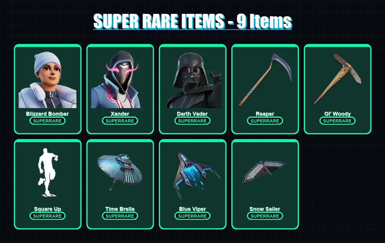 [PC/XBOX/PSN] | Blizzard Bomber | Xander | Darth Vader | Ronin | Omegarok | 156 skin | 195 pickaxe | 122 emote | 140 glider | Lv1804