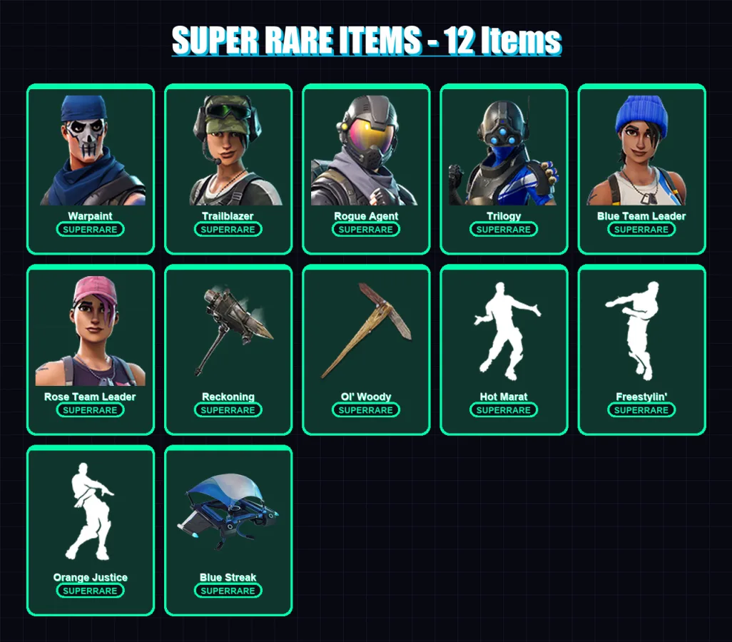 [PC/XBOX/PSN] | Warpaint | Trailblazer | Rogue Agent | Trilogy | Blue Team Leader | 71 skin | 68 pickaxe | 104 emote | 76 glider | Lv1192 — Fortnite account