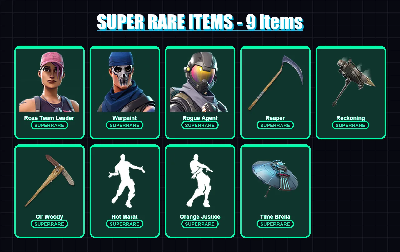 [PC/XBOX/PSN] | Rose Team Leader | Warpaint | Rogue Agent | Blaze | Omega | 158 skin | 160 pickaxe | 124 emote | 129 glider | Lv1526