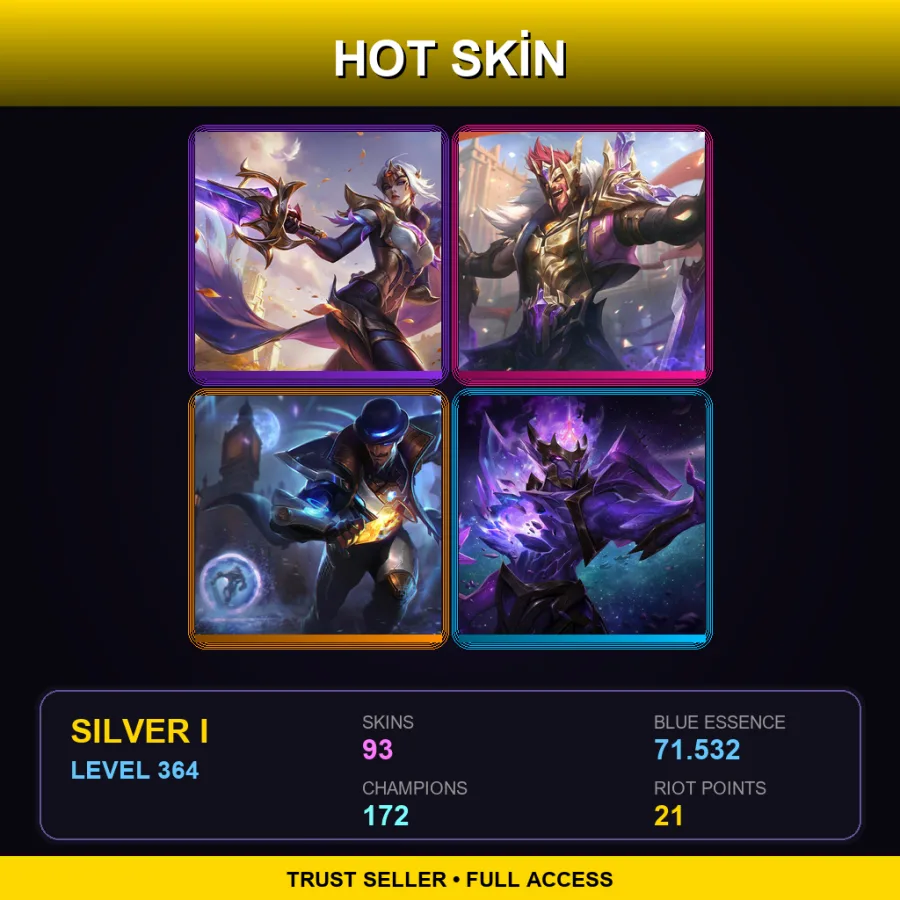LAS | Lv364 | Silver I | 93 Skin | 172 Champ