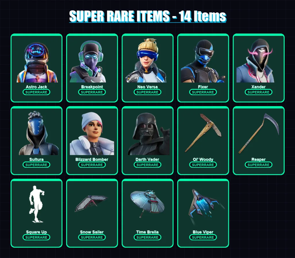 [PC/XBOX/PSN] | Astro Jack | Breakpoint | Neo Versa | Fixer | Xander | 618 skin | 576 pickaxe | 530 emote | 347 glider | Lv5089