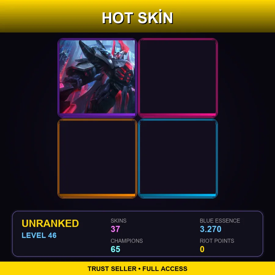 TR | Lv46 | Unranked | 37 Skin | 65 Champ