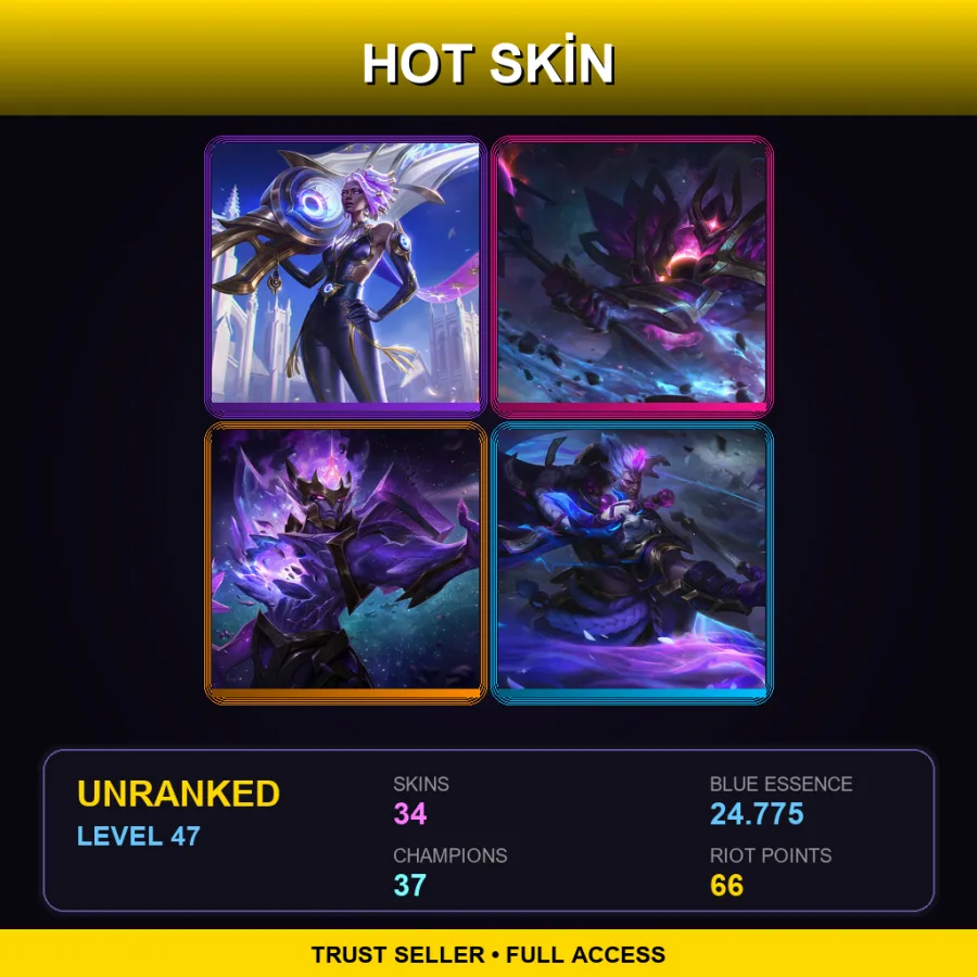 EUW | Lv47 | Unranked | 34 Skin | 37 Champ