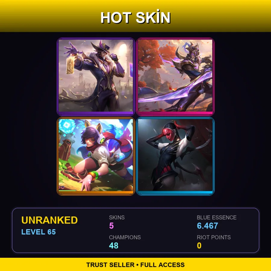 TR | Lv65 | Unranked | 5 Skin | 48 Champ