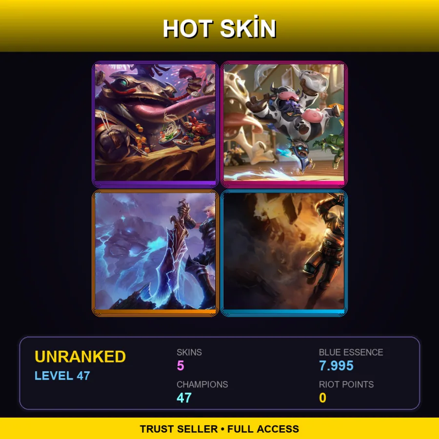 NA | Lv47 | Unranked | 5 Skin | 47 Champ