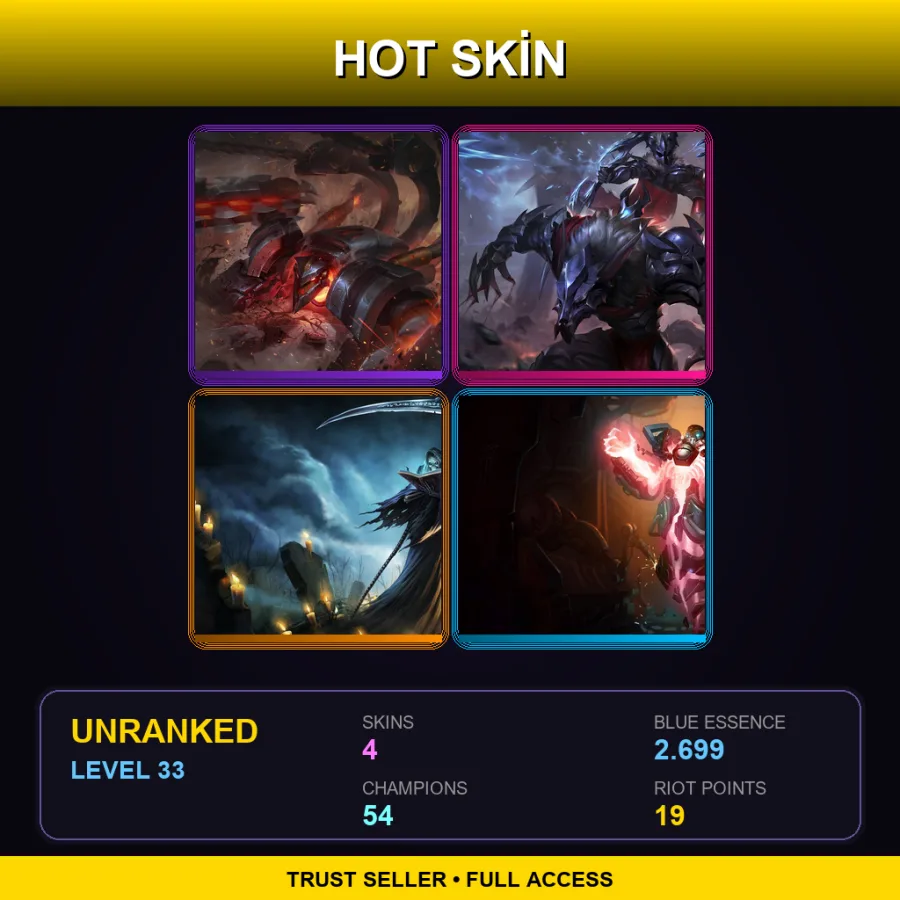 VN | Lv33 | Unranked | 4 Skin | 54 Champ