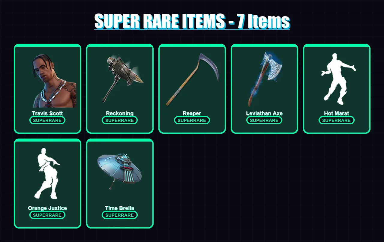 [PC/XBOX/PSN] | Travis Scott | Galaxia | Spire Assassin | Singularity | Blackheart | 262 skin | 221 pickaxe | 204 emote | 170 glider | Lv3210