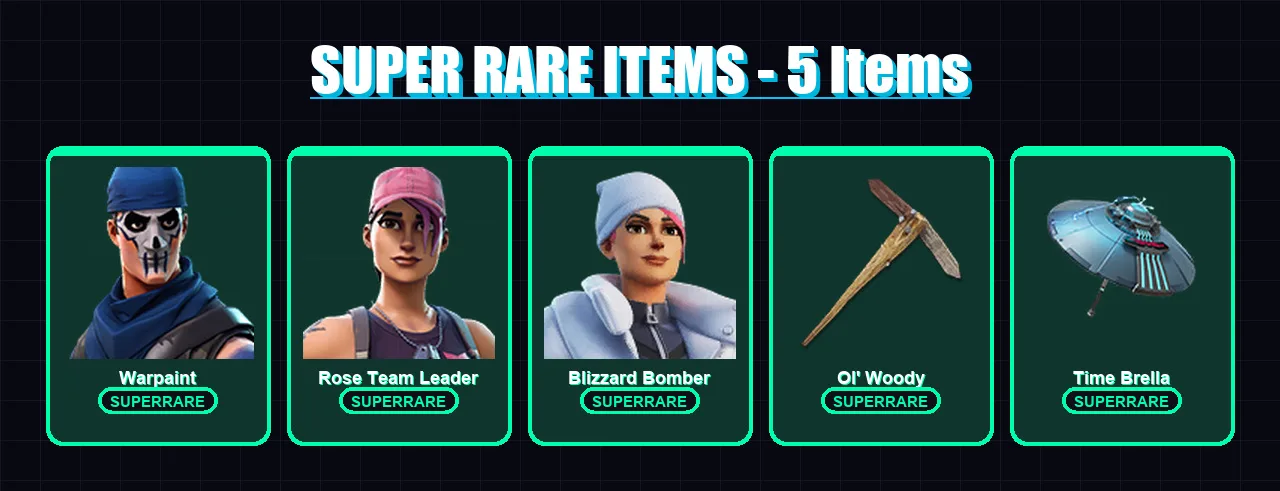 [PC/XBOX] | Warpaint | Rose Team Leader | Blizzard Bomber | Optimus Prime | Predator | 110 skin | 124 pickaxe | 97 emote | 124 glider | Lv1633