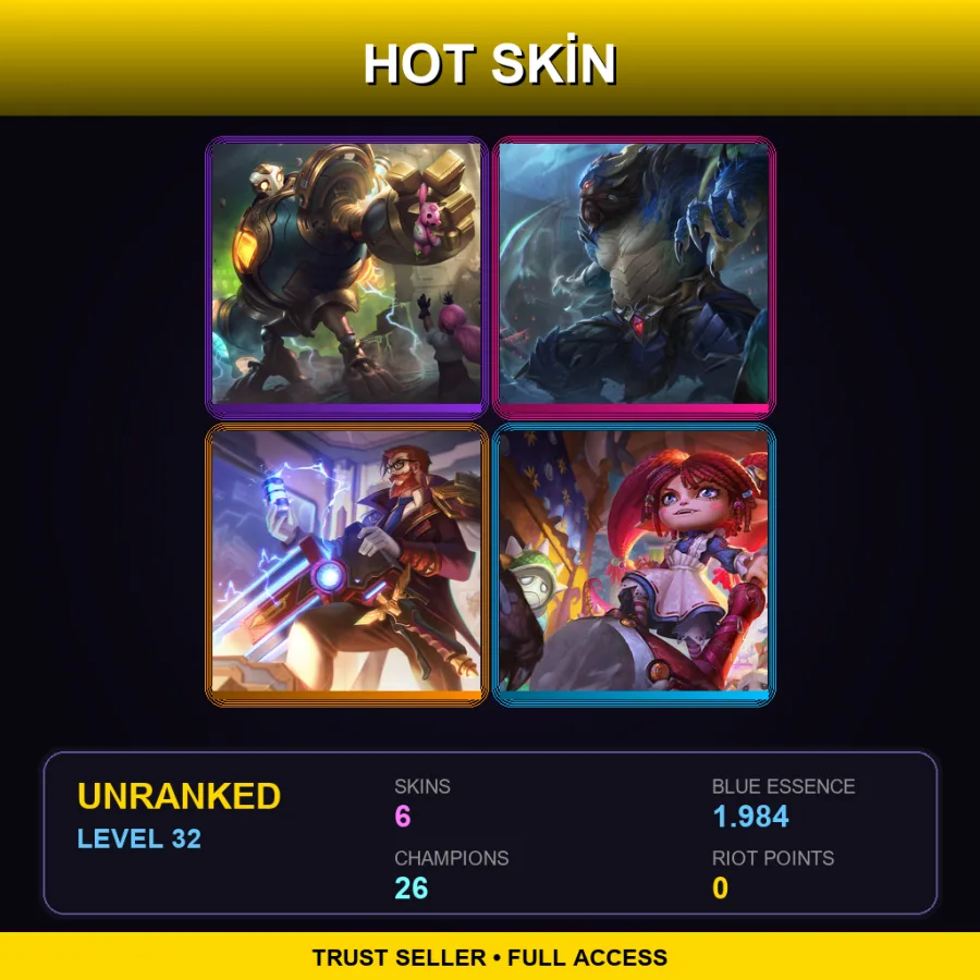 TR | Lv32 | Unranked | 6 Skin | 26 Champ